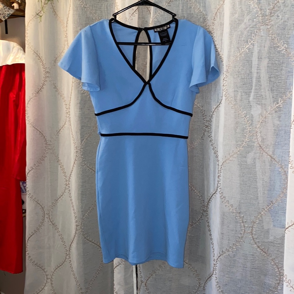 Blue v neck dress